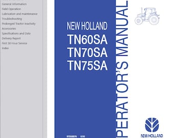 Operators - TN60SA TN70SA TN75SA Tractors New Holland Owners Operation Manual PDF Download