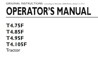 Operators - T4.75F T4.85F T4.95F T4.105F Tractors New Holland Owners Operation Manual PDF Download