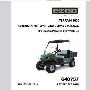 2014 Up Terrain 1000 EZ go Electric サービスマニュアル PDF ダウンロード