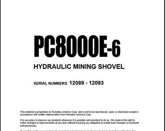 Komatsu PC8000E-6 Shop Manual Excavator PDF Download Service Repair