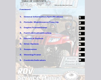 2010 Prowler XT XTX Xtz Service / Operators / Wiring Manual Arctic Cat ATV Pdf Download