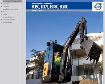 Volvo EC15C, EC17C, EC18C, EC20C Mini Excavator Service Repair Workshop Manual PDF Download