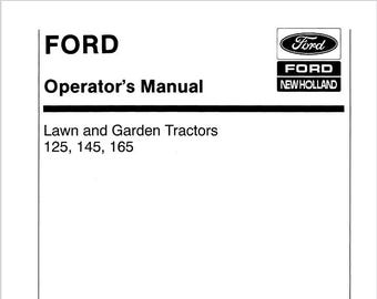 Operators - 125, 145, 165 Lawn and Garden Tractors Lgt Ford New Holland Owners Operation Manual PDF Download