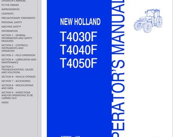 Operators - T4030F T4040F T4050F Tractors New Holland Owners Operation Manual PDF Download