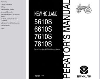 Operators - 5610S 6610S 7610S 7810S Tractors New Holland Owners Operation Manual PDF Download