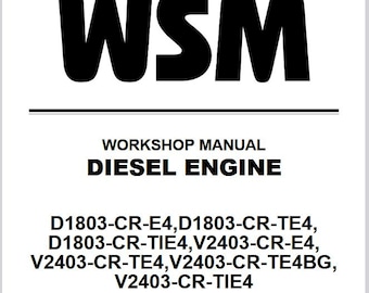 Kubota D1803 V2403 Series Diesel Engine Workshop Service Repair Manual WSM Pdf Download