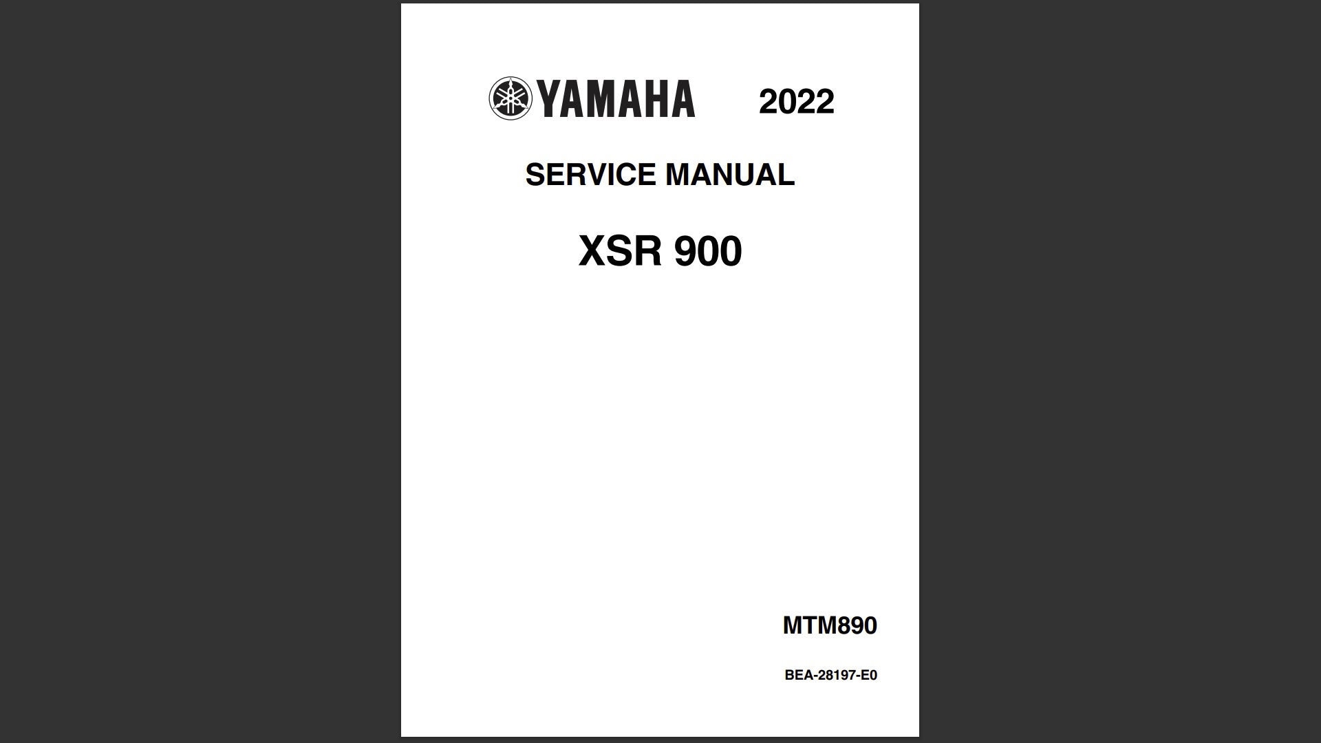 YAMAHA XSR900 MTM890 サービスマニュアル 2022