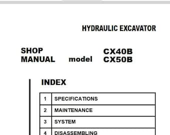 Case CX40B, CX50B Mini Excavators Service Shop Repair Manual pdf Download