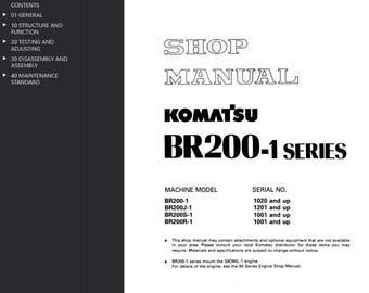 Komatsu BR200-1, BR200J-1, BR200R-1, BR200S-1 Shop Manual Mobile Crusher PDF Download Service Repair