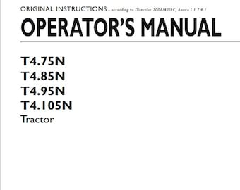 Operators - T4.75N T4.85N T4.95N T4.105N Tractors New Holland Owners Operation Manual PDF Download