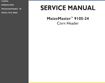 MAIZE MASTER 9105-24 Corn Header New Holland Service Repair Manual PDF Download