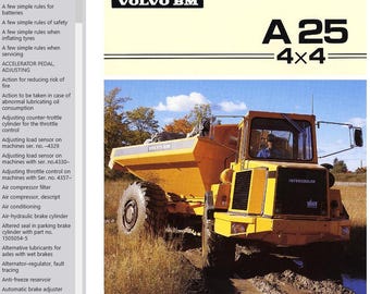 Volvo BM A25 Dump Truck ADT Articulated Haulers Service Repair Workshop Manual PDF Download