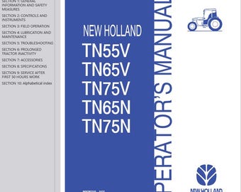 Operators - TN55V TN65V TN75V TN65N TN75N Tractors New Holland Owners Operation Manual PDF Download