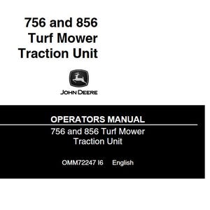 Operators - 756, 856 John Deere Tractors Turf Mowers Owners Users Operations Manual PDF Download