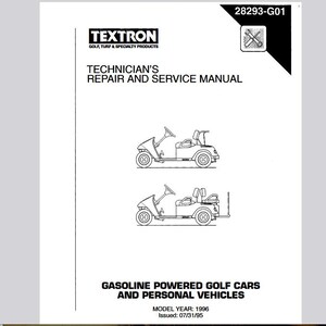 Gas 1996 TXT Fleet, TXT Freedom Hp, TXT 4 Caddy Golf Cart Service Manual Pdf Pobierz
