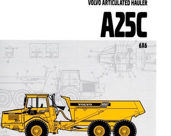 Volvo A25C Articulated Haulers Dump Truck ADT Service Manual and Parts Catalog PDF Download