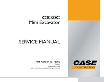 Case CX30C Mini Excavator Service Shop Repair Manual pdf Download