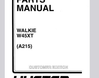 Hyster W45XT A215 Walkie Forklift Parts Catalog ManuaI Instant Download PDF