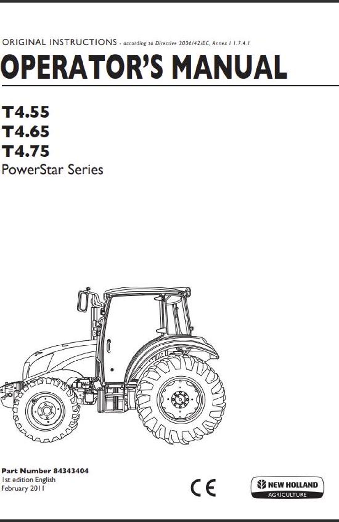 Manuel PDF Service/Réparation Pour Tracteur New Holland T4.100 - Sur Clé USB