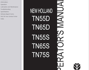 Operators - TN55D TN65D TN55S TN65S TN75S Tractors New Holland Owners Operation Manual PDF Download