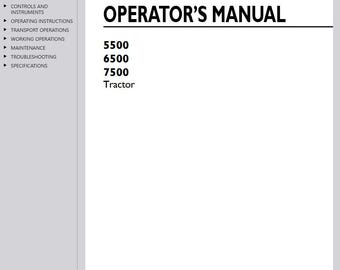 5500 6500 7500 New Holland Tractors Operators and Maintenance Manual PDF Download