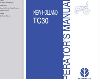 Operators - TC30 Tractors New Holland Owners Operation Manual PDF Download