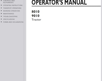 8010 9010 New Holland Tractors Operators and Maintenance Manual PDF Download