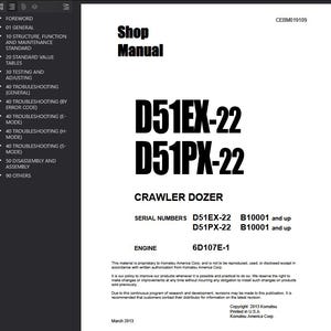 Komatsu D51EX-22 D51PX-22 Shop Manual BullDozer PDF Download Service Repair Operation Maintenance bild 2