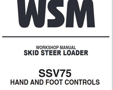 WSM - SSV75 Kubota Skid Steer Loaders Workshop Manual Service