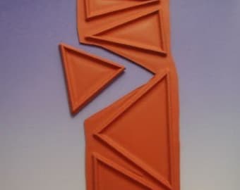 triangle shape unmounted rubber stamp for polymer, metal and ceramic clay