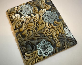 Handmade Polymer Clay Floral Book Cover Panel