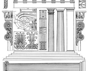 Columns and Corbels Unmounted Rubber Stamp by Barbara Mcguire