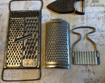 Vintage Graters, Peeler, and Crinkle Cutter, Art Assemblage Supplies