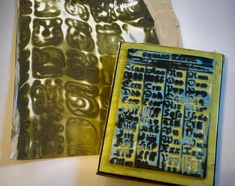 Handmade Polymer Clay Letters & Tribal Pattern Book Cover Panel