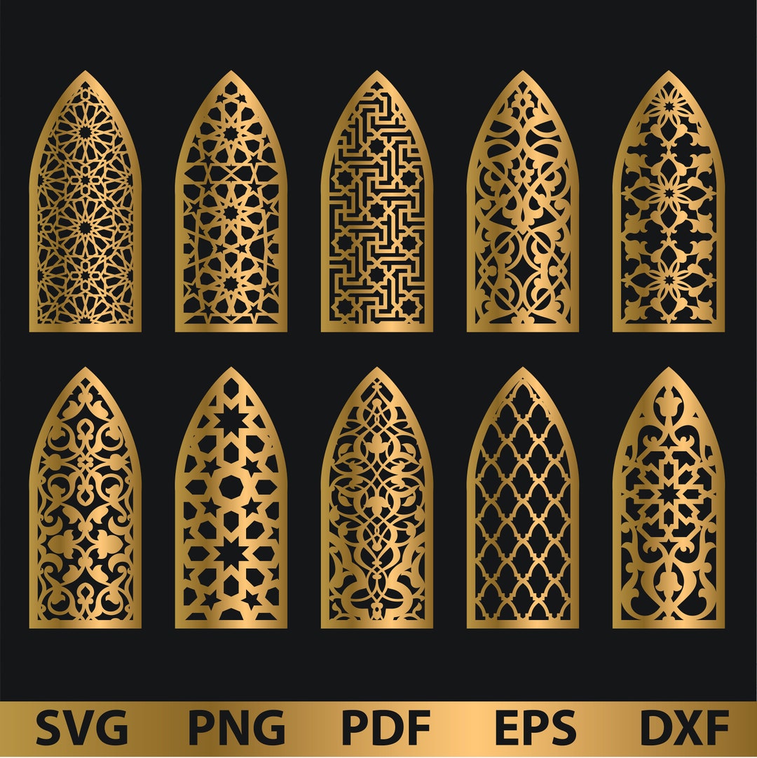 10 Arches With Moroccan Panel Patterns , Decorative Panels Bundles ...