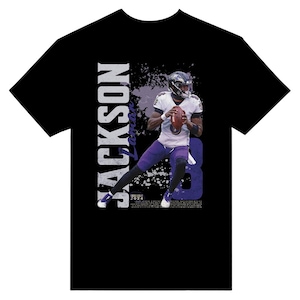 Lamar Jackson - Baltimore Ravens Unisex Crewneck T-shirt (Black/Purple/Dark Grey)