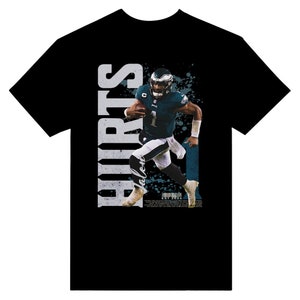 Jalen Hurts - Philadelphia Eagles Unisex Crewneck T-shirt (Black/Green/Dark Grey)