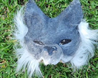 Grey wolf therian mask