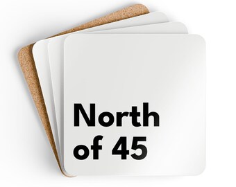 North of 45 - Corkwood Coaster Set (4) - MDF Top, Cork Back
