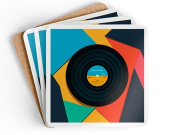 Retro Vinyl Record - Corkwood Coaster Set