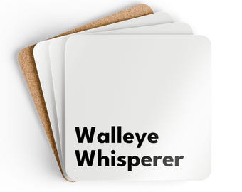 Walleye Whisperer - Corkwood Coaster Set (4) - MDF Top, Cork Back