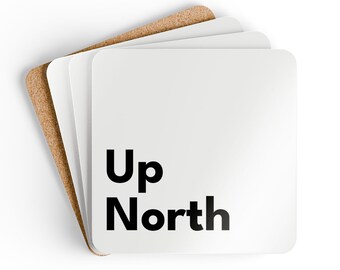 Up North - Corkwood Coaster Set (4) - MDF Top, Cork Back