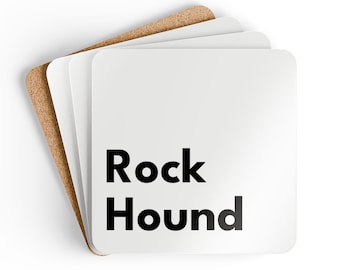 Rock Hound - Corkwood Coaster Set (4) - MDF Top, Cork Back