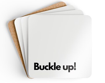Buckle up! - Corkwood Coaster Set