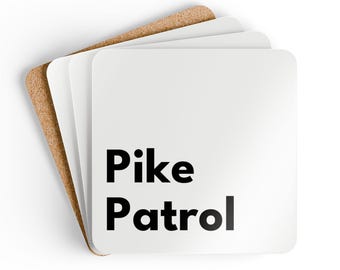 Pike Patrol - Corkwood Coaster Set (4) - MDF Top, Cork Back