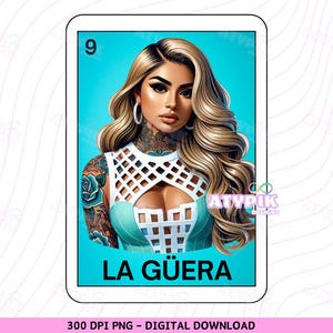 La Guera Loteria Karte Latein Chicana lustige PNG Chibi Stil, digitaler Download, mexikanische Kunst Becher, Becher Sublimation Clipart Design Spanisch