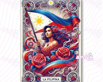 La Filipina Loteria card png tarotkaart png Filipijnse vlag Filipijnse nationale natie land digitale download clipart shirt dtf sublimatie