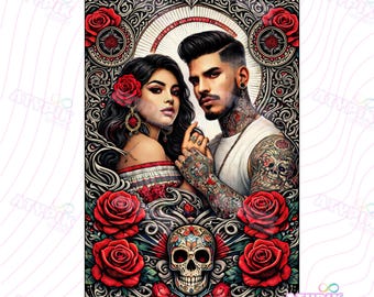San Valentín mexicano png EL amor Tarot card Loteria card png Sublimation dtf design Spanish Sayings Png, Mexican Floral, chicanos mexicanos png