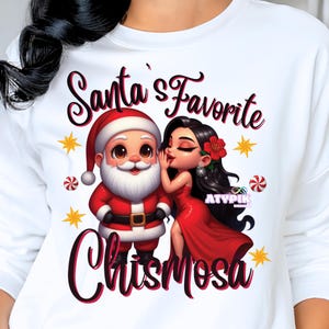 Chismosa PNG Latina Social Club Graphic, Chisme DIY Craft Mexican Woman Digital Download Hispanic LatinX Santa&#39;s Favorite Chismosa Digital