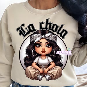 La Chola PNG Chicana Chola Chibi Style Digital Download Latina Shirt PNG Sublimation DTF Tumbler Lowrider Mexican art spanish Hispanic png